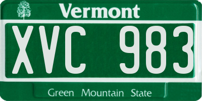 VT license plate XVC983