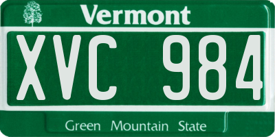 VT license plate XVC984