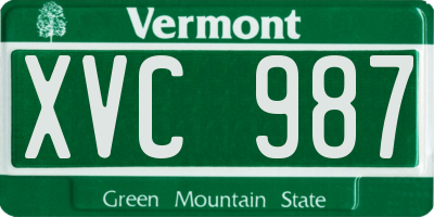 VT license plate XVC987