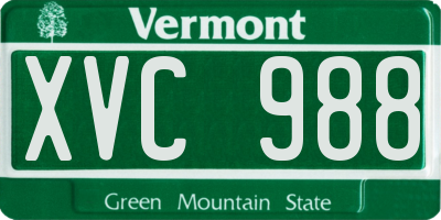 VT license plate XVC988