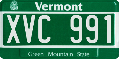 VT license plate XVC991