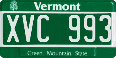 VT license plate XVC993