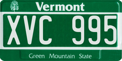 VT license plate XVC995