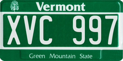 VT license plate XVC997