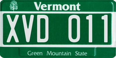 VT license plate XVD011