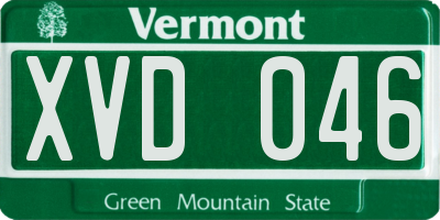 VT license plate XVD046