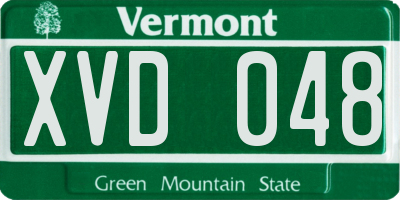 VT license plate XVD048