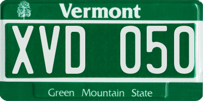 VT license plate XVD050