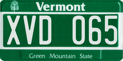 VT license plate XVD065