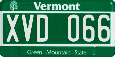 VT license plate XVD066