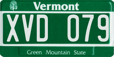 VT license plate XVD079