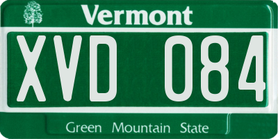 VT license plate XVD084