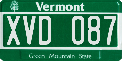 VT license plate XVD087