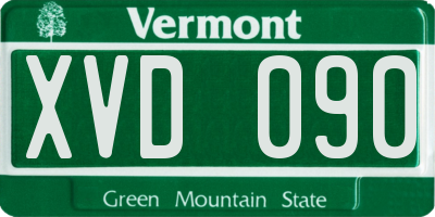 VT license plate XVD090