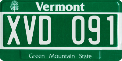 VT license plate XVD091