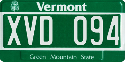 VT license plate XVD094