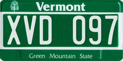 VT license plate XVD097