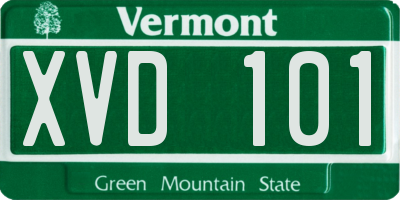 VT license plate XVD101