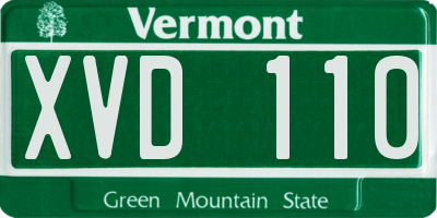 VT license plate XVD110