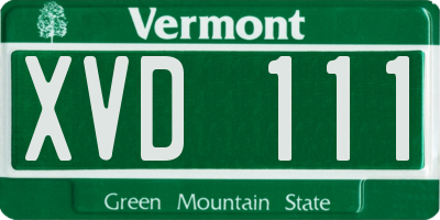 VT license plate XVD111