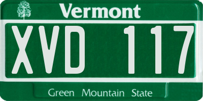 VT license plate XVD117