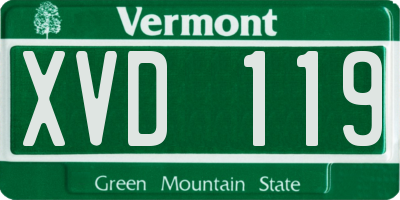 VT license plate XVD119