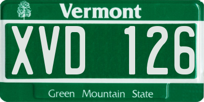 VT license plate XVD126