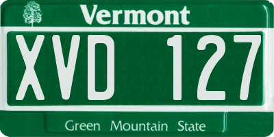 VT license plate XVD127
