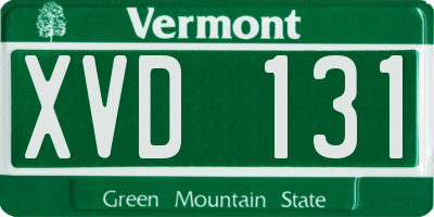 VT license plate XVD131