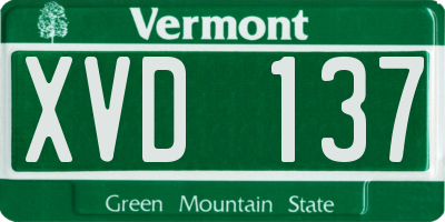 VT license plate XVD137