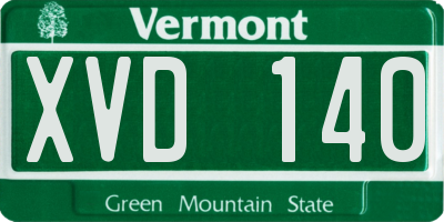 VT license plate XVD140