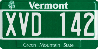 VT license plate XVD142