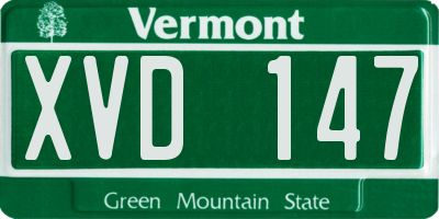 VT license plate XVD147
