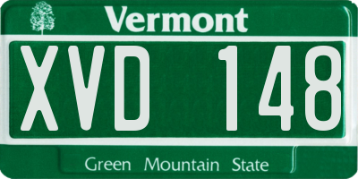 VT license plate XVD148