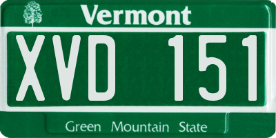 VT license plate XVD151