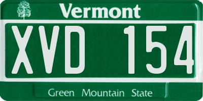 VT license plate XVD154