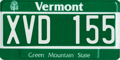 VT license plate XVD155