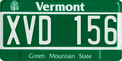 VT license plate XVD156