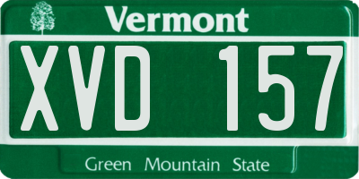 VT license plate XVD157