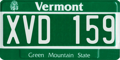VT license plate XVD159