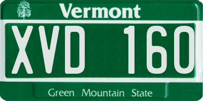 VT license plate XVD160