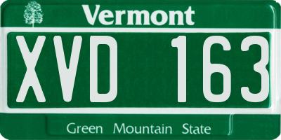 VT license plate XVD163