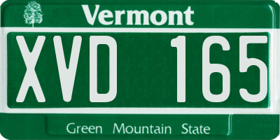 VT license plate XVD165