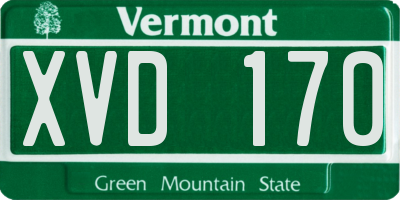 VT license plate XVD170