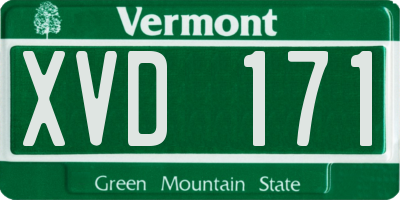 VT license plate XVD171