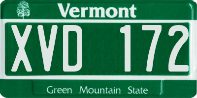 VT license plate XVD172