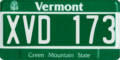 VT license plate XVD173