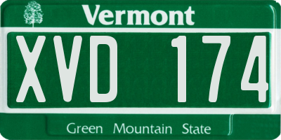 VT license plate XVD174