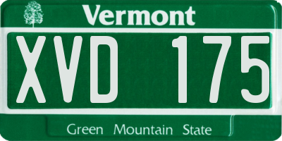 VT license plate XVD175