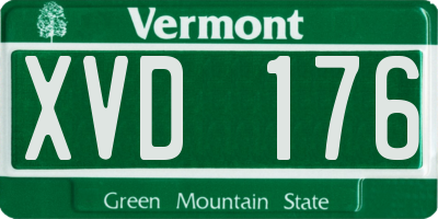 VT license plate XVD176